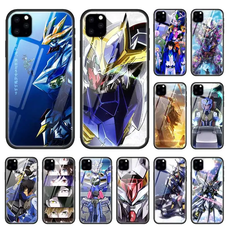 Gundam 00 Аниме Чехлы для Apple iPhone 12 11 Pro XR XS Max X 7 8 6 6S Plus 11Pro закаленное стекло Fundas Capa