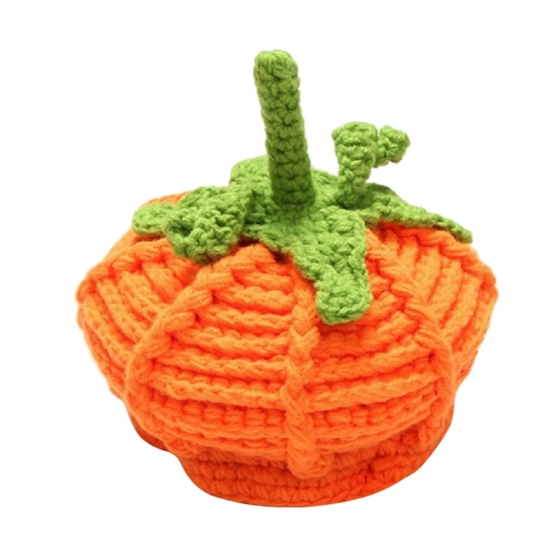 Cute Baby Boys Girls Winter Spring Autumn Hat Newborn Baby Cute Pumpkin Cap Knit Hat Halloween Costume Photography Prop