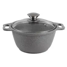 Кастрюля Kukmara, Мраморная, 4 л, с антипригарным покрытием, светлый мрамор