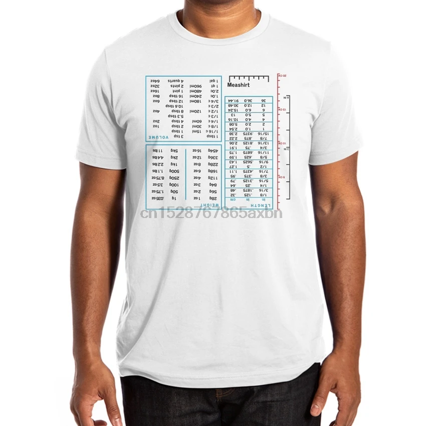Модная летняя футболка Meashirt размеры tsp tbsp унции граммы Диаграмма перевернутая |