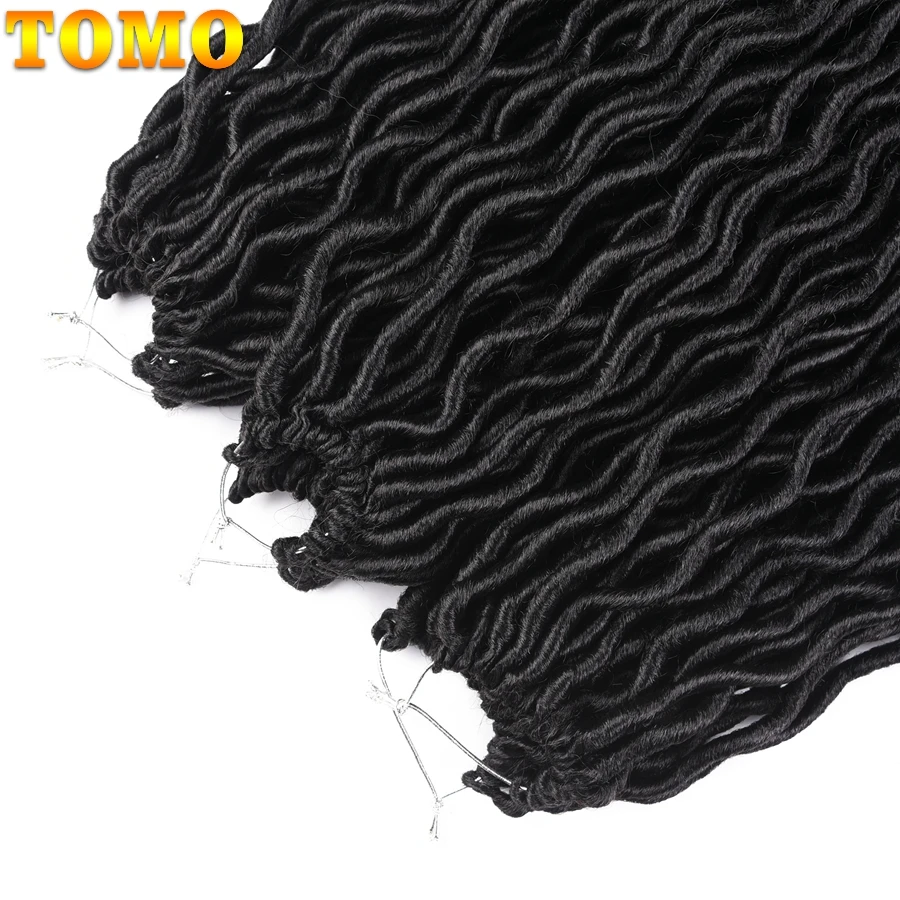 TOMO богиня Faux locs Curly крючком косички 24 пряди/упаковка синтетические плетеные волосы для наращивания Омбре вязанные волосы