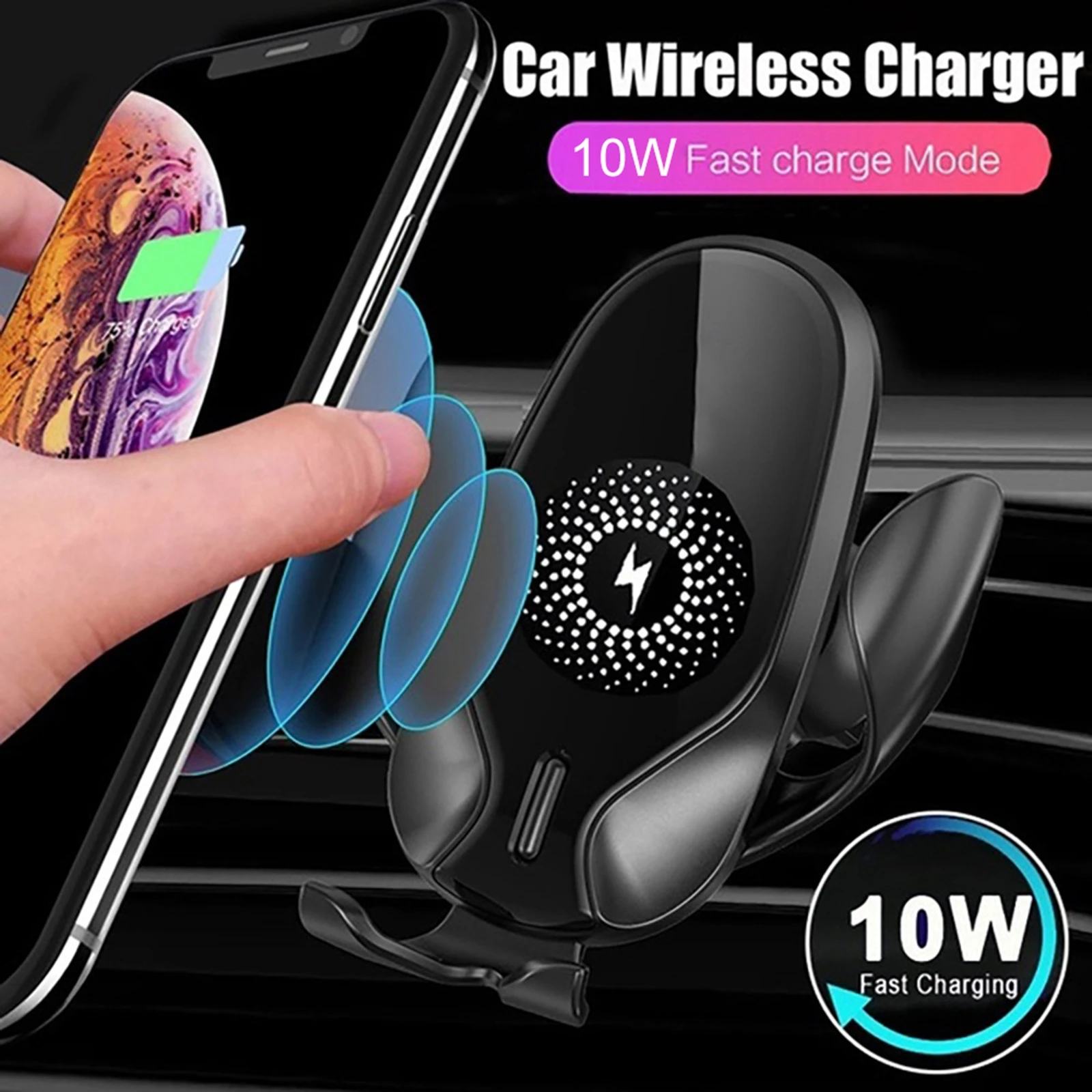 Wireless Car Charger, 10W Qi Fast Charging Car Mount Charger Holder for Samsung Galaxy S8/S8+/S7/S7 edge/S6/S6edge/Note8/Note9