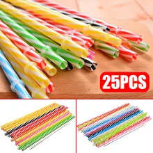 25 шт цветные многоразовые пластиковые соломинки для питья длиной 23 см, Прямые коктейльные трубочки, соломинки для молочного чая, для дома, свадьбы, вечеринки, бара