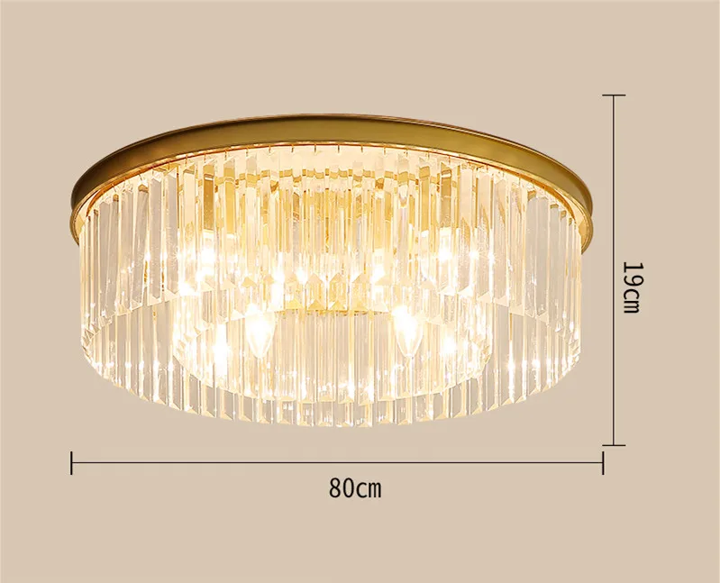Американский RH E14 Led подвесной светильник, окрашенный Золотой/черный металлический подвесной светильник, блеск K9, светильник для внутреннего освещения, подвесной светильник - Цвет корпуса: D80cm 12 light