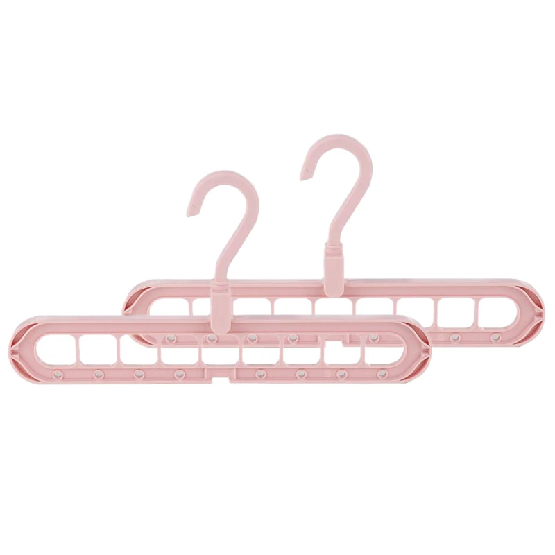 

2Pcs Multifunctional Hanger Plastic Hanger Drying Rack Wardrobe Storage Hanger Home Storage Organization