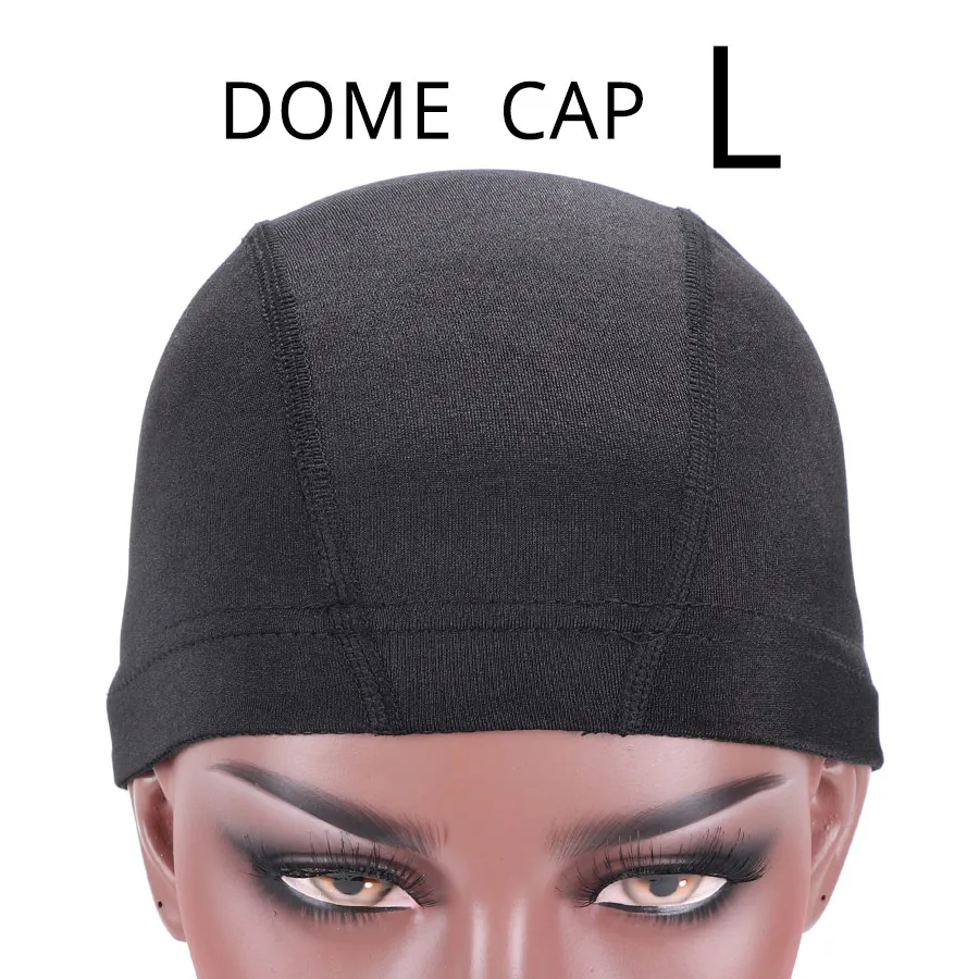 DOME-L-1PCS Plussign 1 шт. оптом чехлы из спандекса на купол Кепки для парик качество Strech синтетические волосы переплетения сетка эластичная сеточная подкладка; купол Кепки пакет черный - Цвет: DOME-L-1PCS