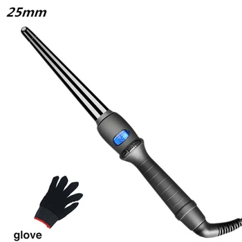 

Lcd Curlers Conical Curling Iron Single Tube Ceramic Glaze Pear Flower Cone Electric Hair Curly Hair General Voltage: 110-240 V