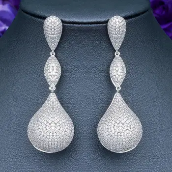 

ModemAngel 65mm Luxury Trendy Ball Full Mirco Pave Cubic Zircon Earrings For Woman Ladies Wedding Party Engagement Jewelry