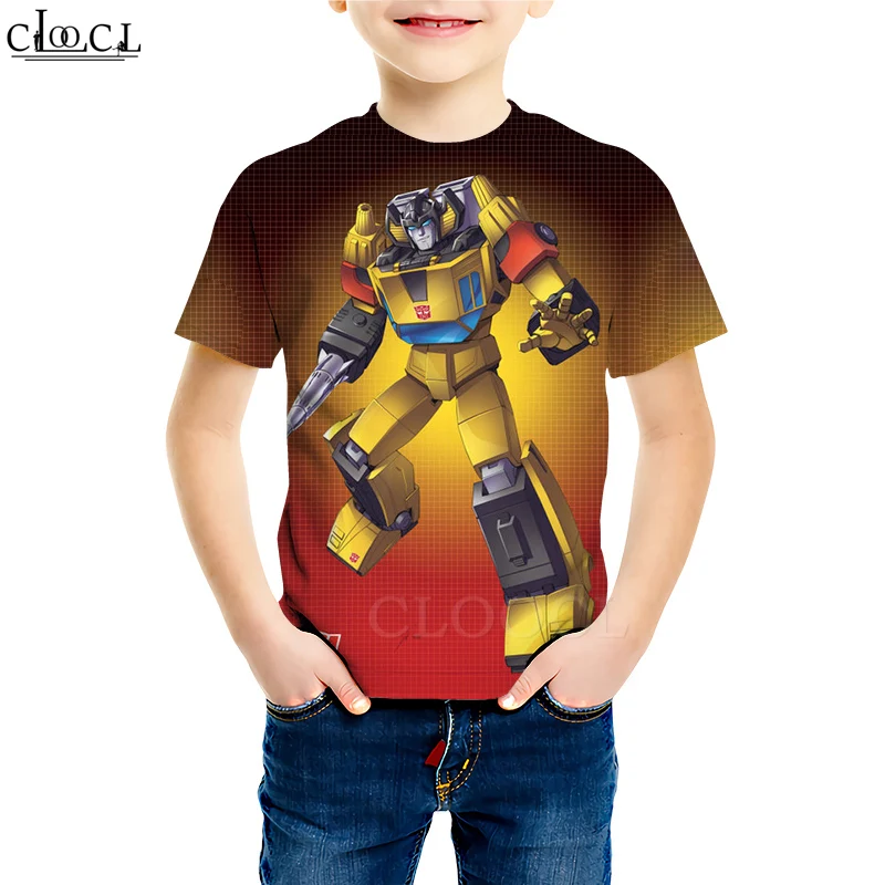 Kids T shirt 3 Одежда для маленькой дочки; футболка с рисунком супергероя Бамблби; футболки с короткими рукавами и 3D принтом для мальчиков и девочек; Повседневные детские топы для малышей - Цвет: Kids T shirt 3