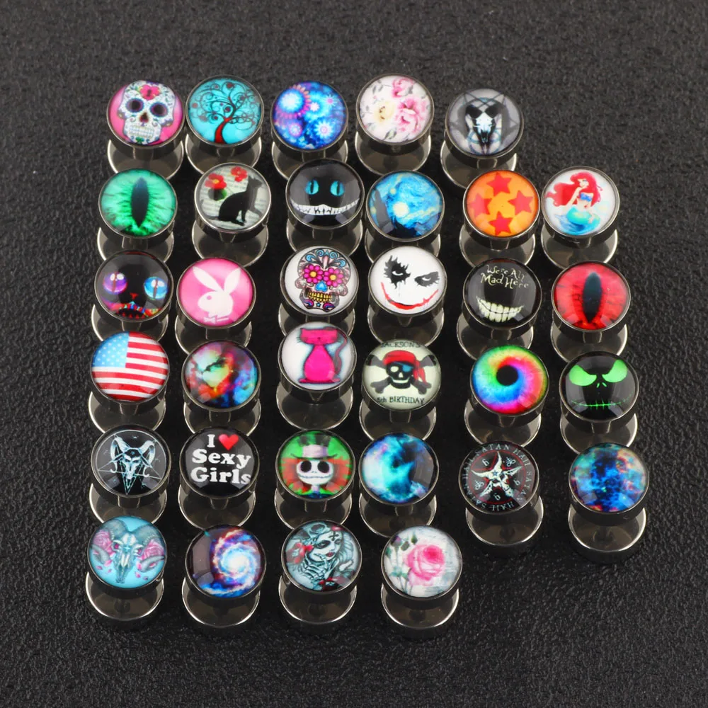 Fake Cheater Ear Tunnel Plugs Piercing Barbell Unisex Stud Earring Stainless Steel piercing jewelry body piercing jewelry body jewelry ear piercing jewelry body piercing earrings metal jewelry ear studs