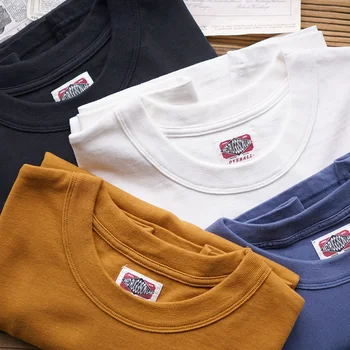 

2020 Men Summer Fashion Japan Style 340G Heavy Weight Cotton O-neck Short Sleeve T-shirts Male Harajuku Casual Slim Fit T-shirts