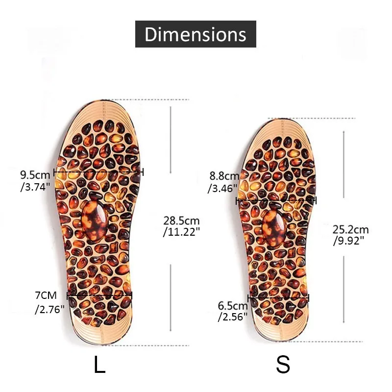 Imitated Pebbles Massage Insole Rubber Cobblestons Therapy Acupressyre Point Adjustable Size Foot Massage Relief Fatigue Durable