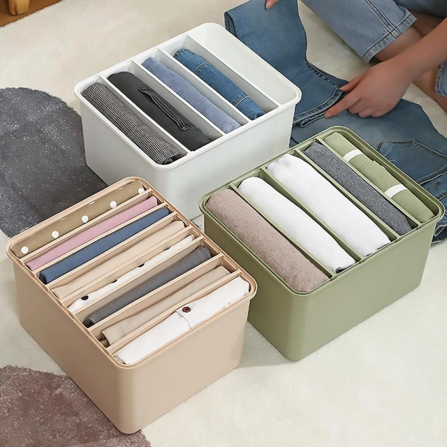 Multi-layer Large Capacity Clothes Storage Box Plastic Practical Adjustable  Partition Clothes Storage Case for Home organizador - AliExpress