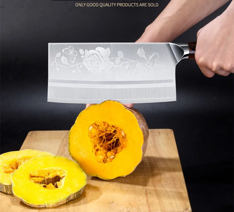 Немецкая Узорчатая кухонная Ручная ковка, профессиональный специальный нож для шеф-повара, бытовые ножи двойного назначения для