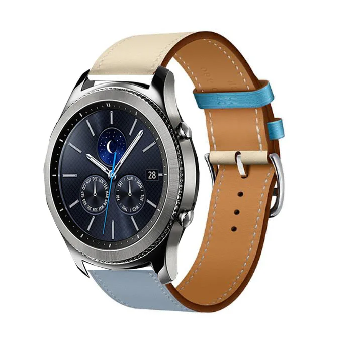 22 мм кожаный ремешок для galaxy watch 46 мм s3 pebble time Ticwatch 1 pro для amazfit 3 2 1 GTR pace huawei GT 2 honor magic ремешок