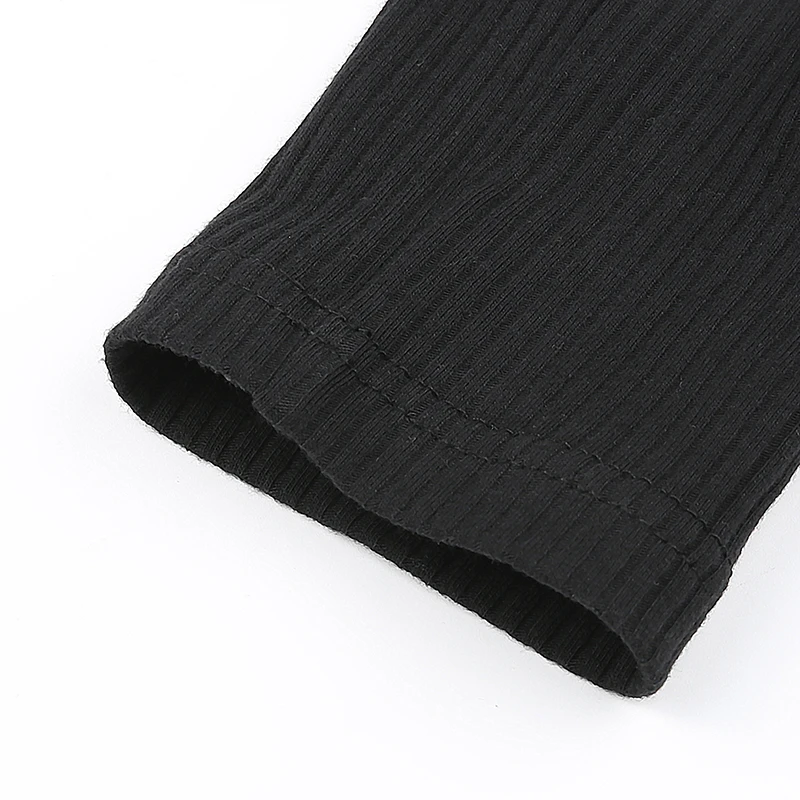 Weekeep, сексуальная сетчатая Лоскутная укороченная футболка с длинным рукавом, женская черная облегающая футболка с круглым вырезом, высокая уличная футболка, женский укороченный топ