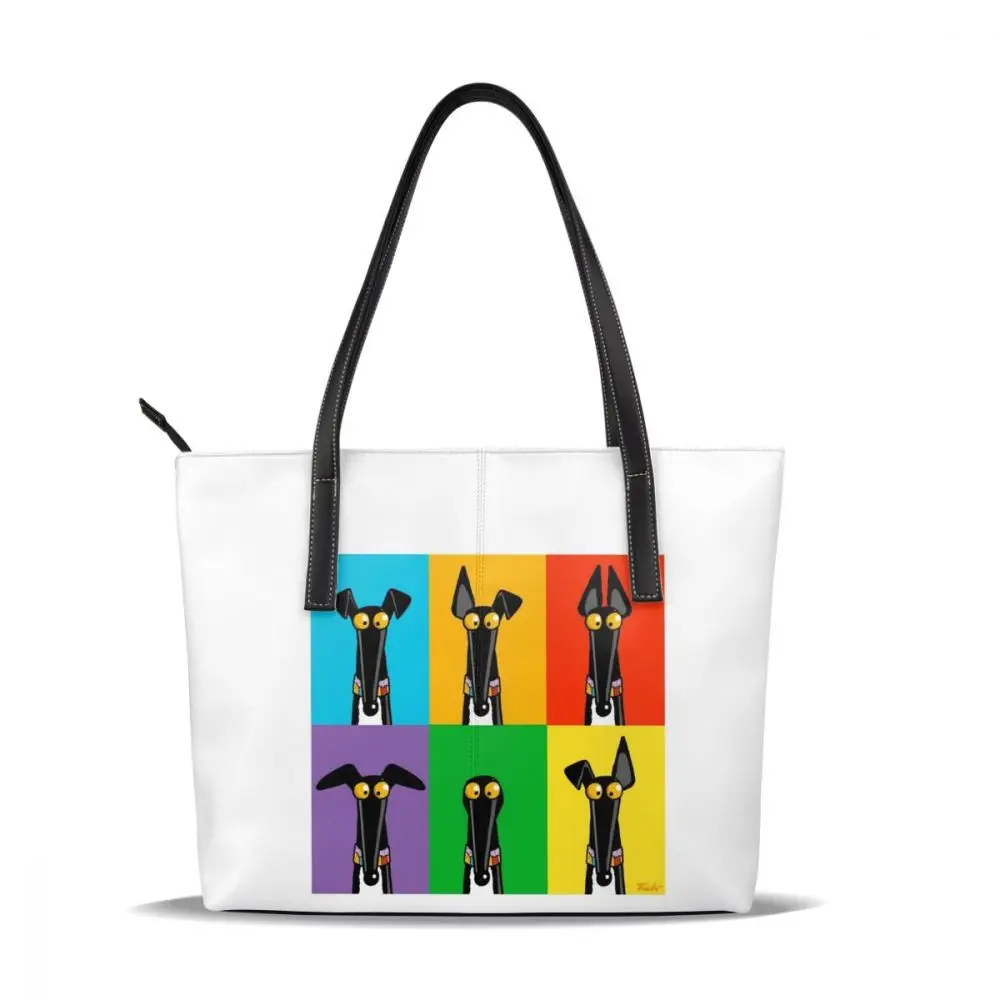 Сумка Грейхаунд, Сумка с верхней ручкой Грейхаунд, широкая Университетская кожаная сумка-тоут, женская сумка с узором, женские сумки - Цвет: Greyhound Sem