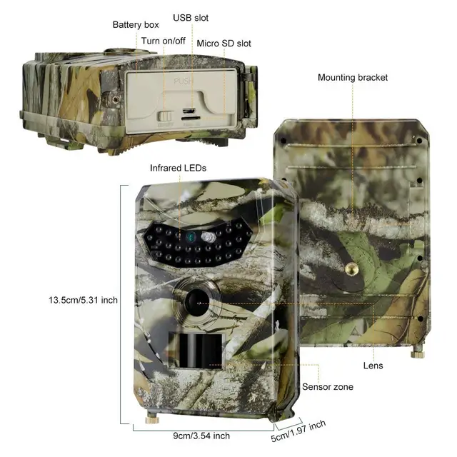 Hunting Camera 12MP Wildlife Trail Night Vision Trail Thermal Imager Video Cameras for Hunting Scouting 0.8s Trigger Photo 4