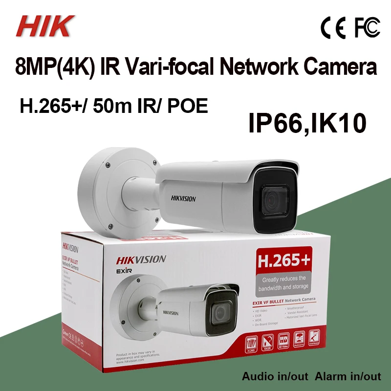 DS-2CD2685FWD-IZS оригинальная Hik 8MP камера 4K H.265+ IK10 Vari-focal Bullet сетевая камера IR 50 м 2,8-12 мм Черная пятница