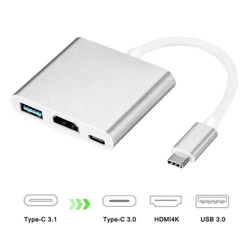 

USB 3.1 Type-C Hub to HDMI 4K+USB 3.0+USB-C Charging Port, USB-C Digital AV Multiport Adapter for MacBook/iMac, Projector,HD TV