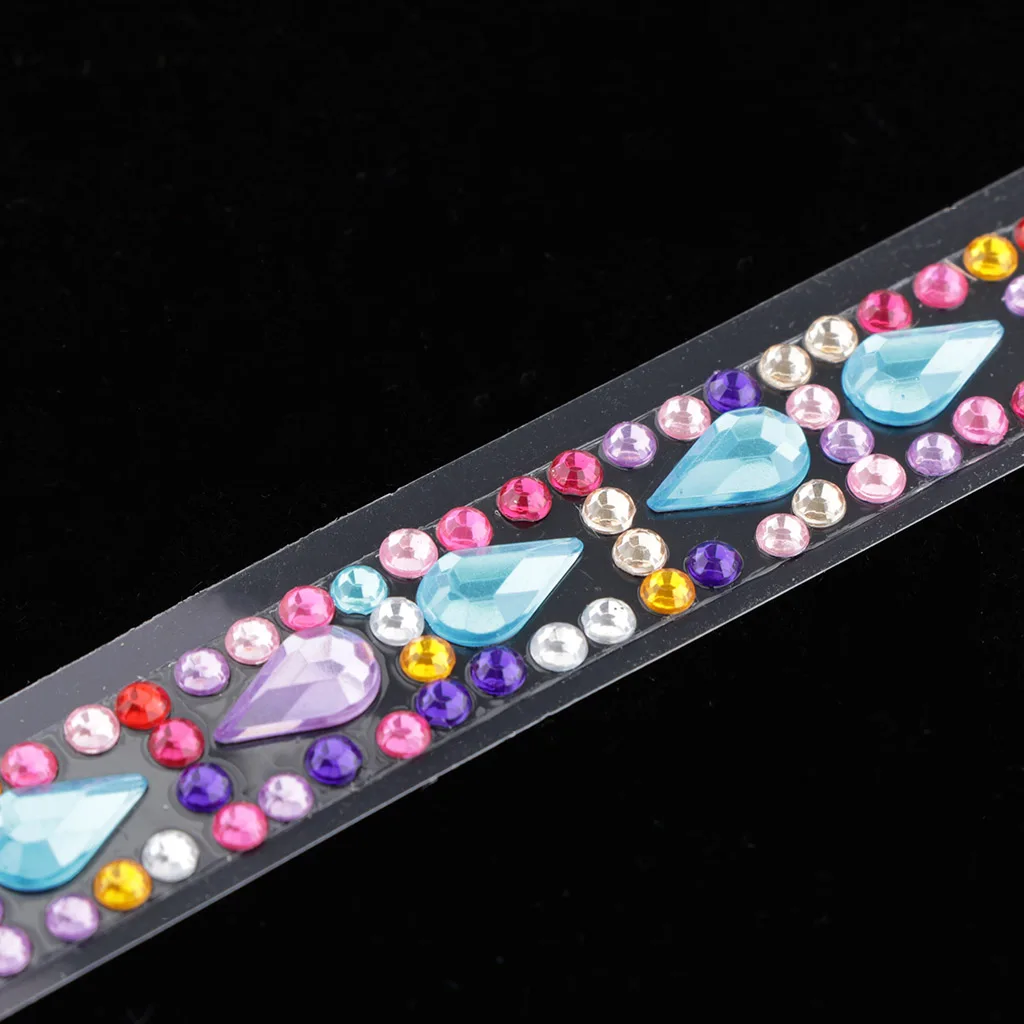 2Roll Bling Rhinestone Crystal Sticker Tape Decal Sheet Car Tablet Phone Decors
