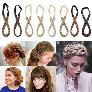 S-noilite в 3 размерах; Лента для волос Синтетические косички волос с регулируемым поясом плетеные, лента для волос в богемном стиле Стиль Для женщин волос Стиль шиньоны - изображение