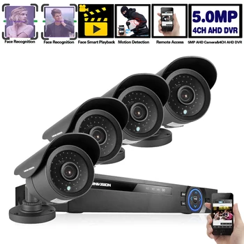 

H.265 4CH CCTV camera System HD Face 5MP Security Surveillance camera DVR kit waterproof Outdoor home Video Surveillance System