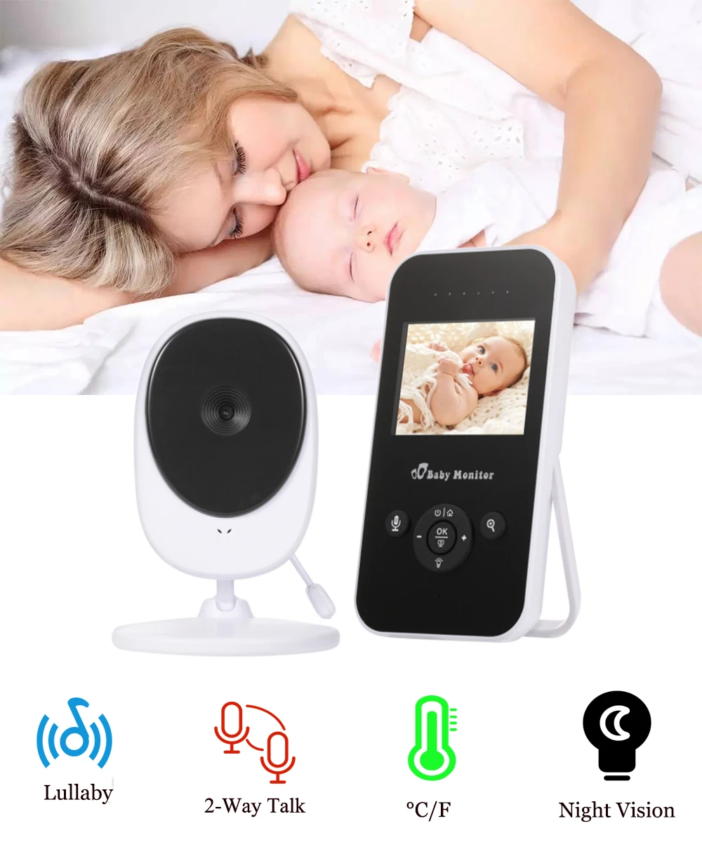 

2.4Inch Wireless Digital Video Baby Monitor HD Resolution Color LCD Baby Sleeping Monitor Night Vision Temperature Sensor Camera