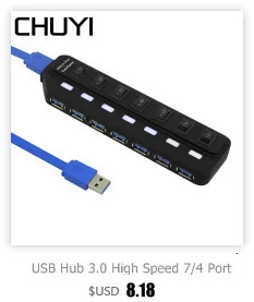 CHUYI Мини Портативный беспроводной usb-хаб 4 порта Высокоскоростной USB 2,0 концентратор USB разветвитель адаптер для Macbook Air ноутбук аксессуары для ПК