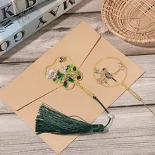 Китайский стиль ретро Закладка книжная клипса латунный цвет кисточка пейджинс металлическая маркировка книжные маркеры канцелярские товары школьные офисные принадлежности