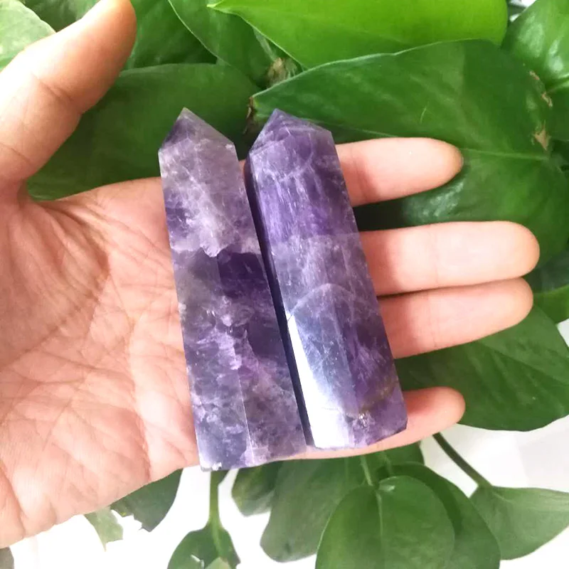 Dream Amethyst Натуральный Аметист мечты шестиугольная колонна КРИСТАЛЛ ТОЧКА Исцеление Палочка минеральный кристалл украшение дома камень Кабинет Украшение комнаты - Цвет: Dream Amethyst