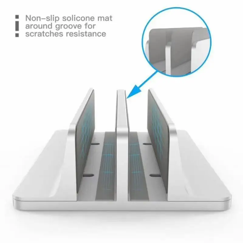  Vertical Laptop Stand Double Desktop Stand Space Saving Holder Thickness Adjustable Dock Base for M