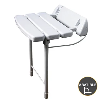 

Kibath folding shower seat folding legs and stainless steel structure. Made of white ABS. Ideal reduced mobility