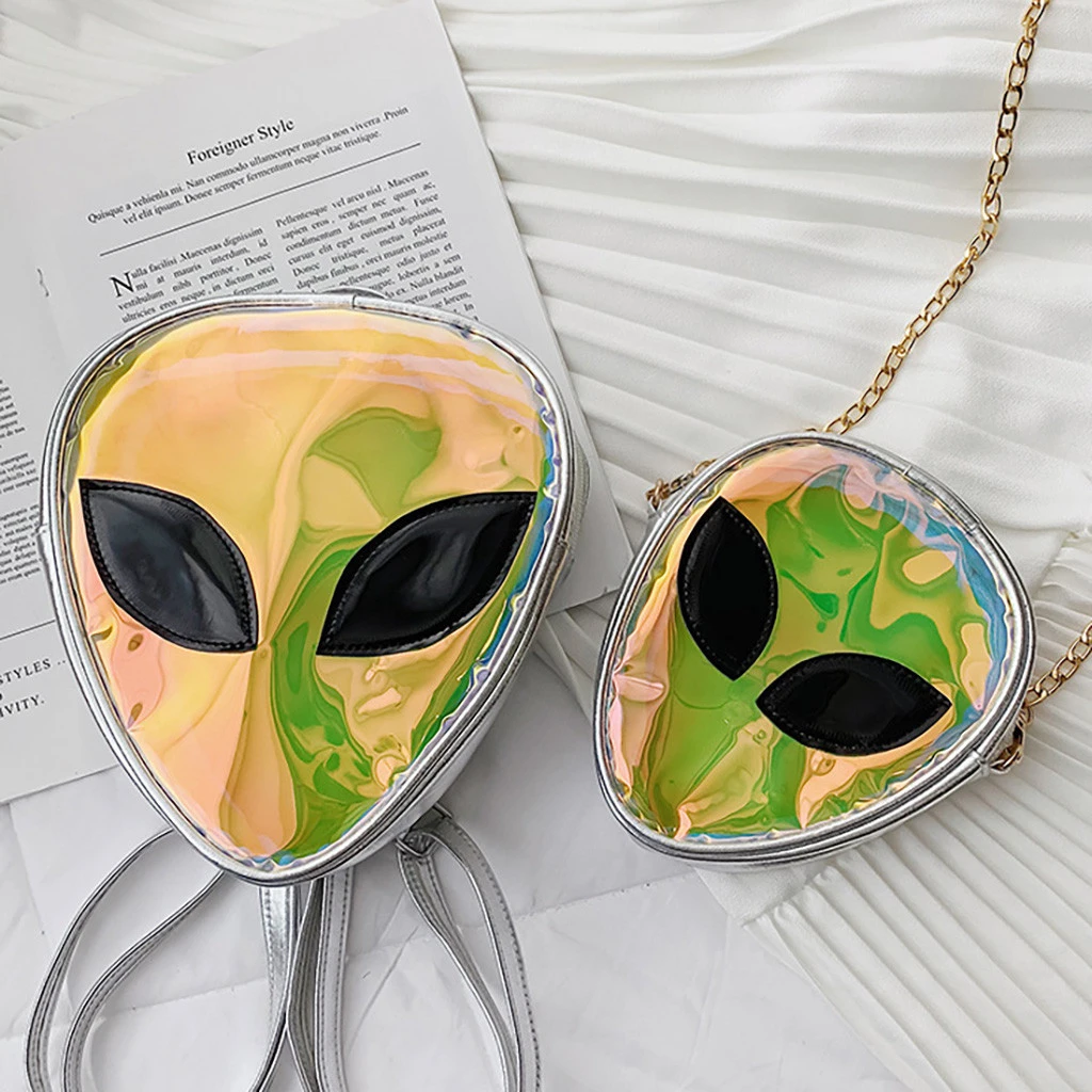 Kids Backpack Children Alien Transparent Jelly Bag Phone Coin Backpack Small Solid Color Backpack Student Phone Coin Bag 828