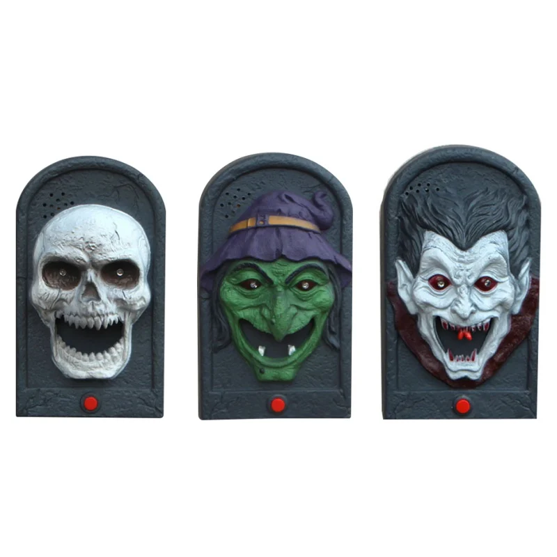 

Halloween Doorbell Horror Props Skull Witch Vampire Glowing Tricky Toy Halloween Sound And Light Doorbell