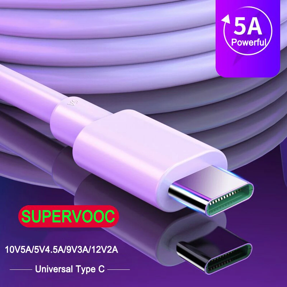 

USB Type C 5A Cable Type-C VOOC Fast Charger Cable USBC for OPPO K3 K5 Reno Find X OnePlus Nord 8 Pro 7 6 Realme 7 X50 Pro 6 X2