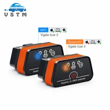 Vgate icar2 elm327 wifi/bluetooth obd2 ferramenta de diagnóstico para ios/android/pc icar 2 bluetooth wifi elm 327 obdii leitor de código