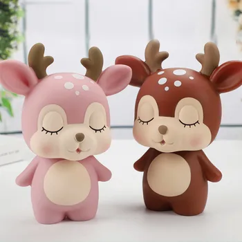 

1PC Cartoon Deer Piggy Bank High Capacity Children Money Boxes Drop-resistant Piggy Banks Coin Bank Decoration Ornaments Gifts