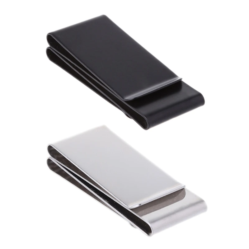 

Stainless Steel Slim Double-sided Money Clip Purse Wallet Credit Card ID Holder