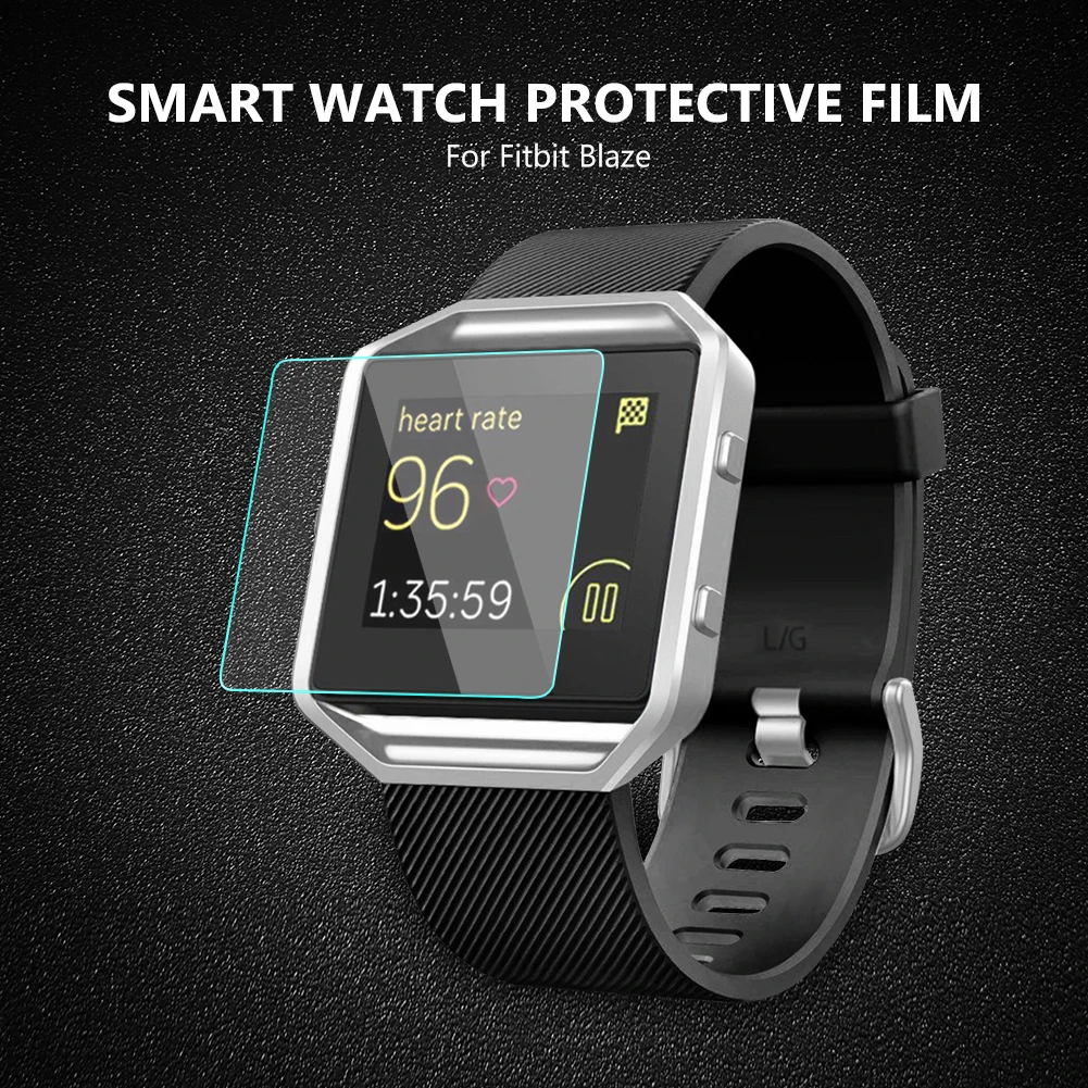 Защитная пленка для экрана твердости 9H для Fitbit Blaze 2.5D Smart легкая в установке стеклянная Защитная пленка для смарт-часов Fitbit Blaze