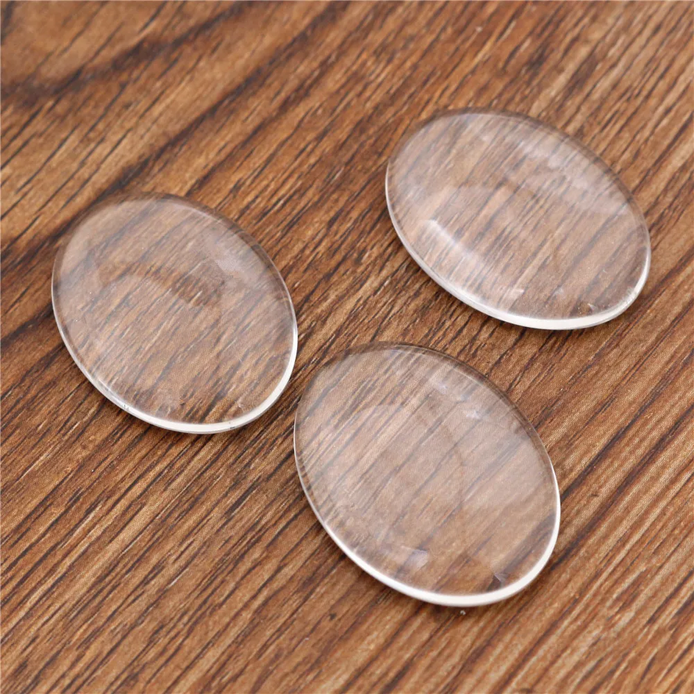 

10pcs/lot 20x30mm Oval Flat Back Clear Glass Cabochon, High Quality, Lose Money Promotion!!!(Z3-08)