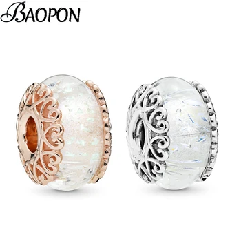 

2Pcs/Lot European Symphony white Murano Glass Crystal Beads fit Brand Bracelets for Jewelry Making DIY Jewelry Accessories