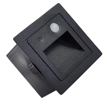 

Waterproof Recessed LED Stair Light Outdoor Light PIR Motion Sensor LED Steps Ladder Wall Foot Lamp White Light (Black Grey)