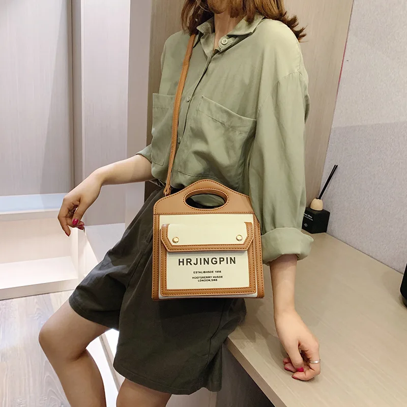 

2019 New Canvas stereo sum is small square package letter that a single shoulder bag female bag
