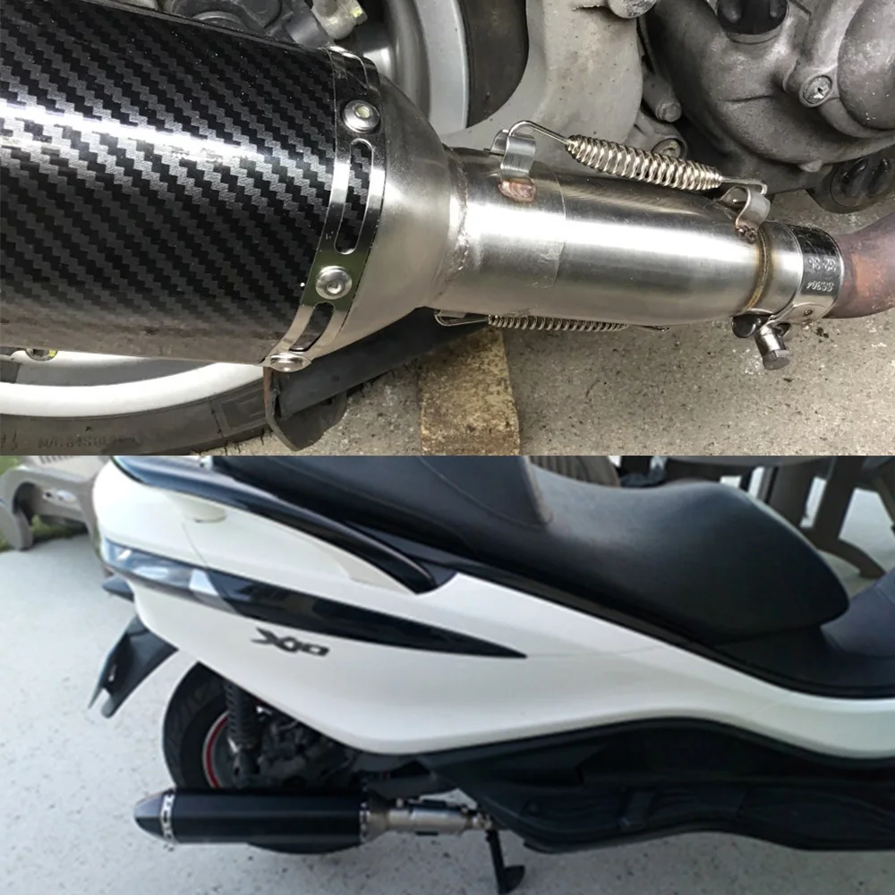 ZSDTRP Slip-On Motorcycle Exhaust Muffler with Middle Link Pipe