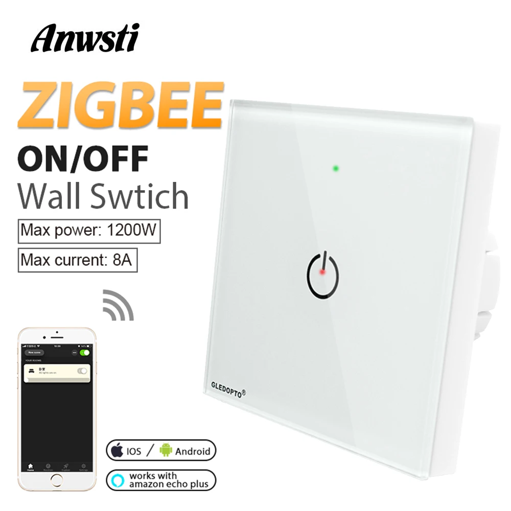Умный настенный выключатель ZIGBEE 3 0 сенсорный беспроводной светодиодный