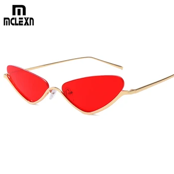 

MCLEXN Cat Eye Sunglasses Women Metal Small Frame Sun Glasses New Fashion Brand Design Eyeglasses UV400