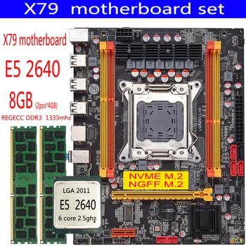 Qiyida-Conjunto de placa base X79, kit de placa base Xeon E5 2640 LGA, 20112 Uds. x 4GB = 8GB, 1333 DDR3, ECC, REG, Memoria