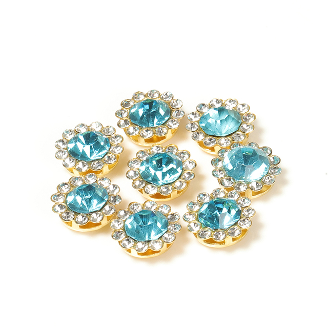 Glass Rhinestones Beads Czech Crystal Stones Gold Base Cabochon Sew on Beads for Bows DIY Jewelry Making Hair Accessories