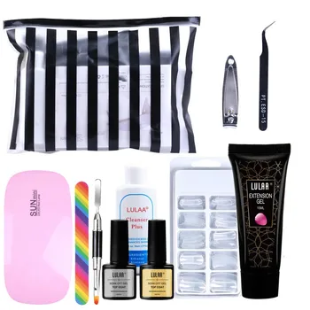 

Poly Uv Gel Nail Builder Builder Extension Kit LED Lamp Nail Gel Polish Set 15ml Extension Polygel Nail Kit Poly Gel Set